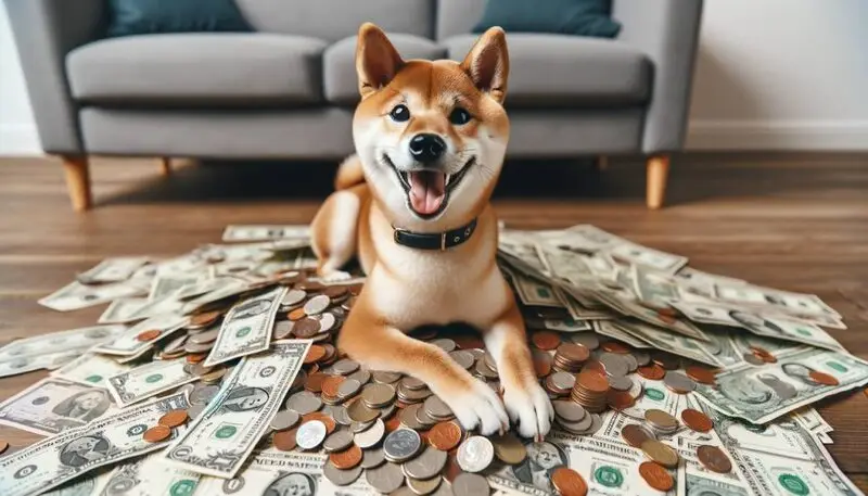 Shiba Inu with lots of money