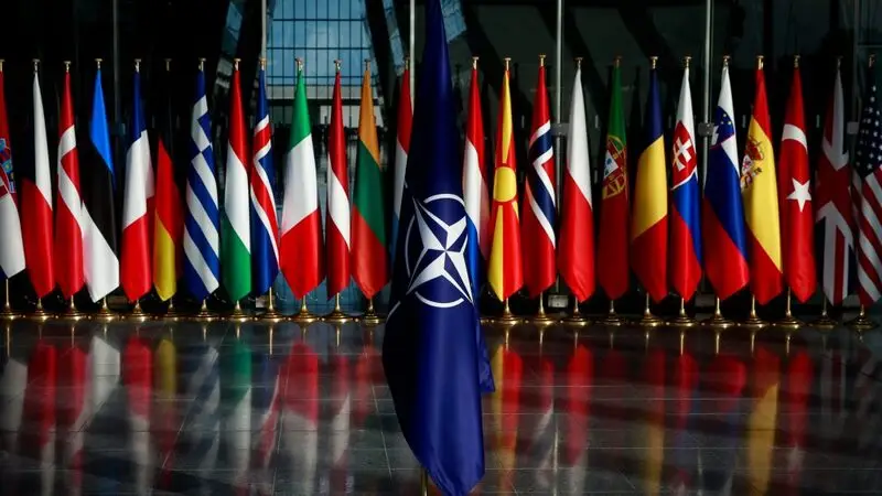 NATO member countries flags on display