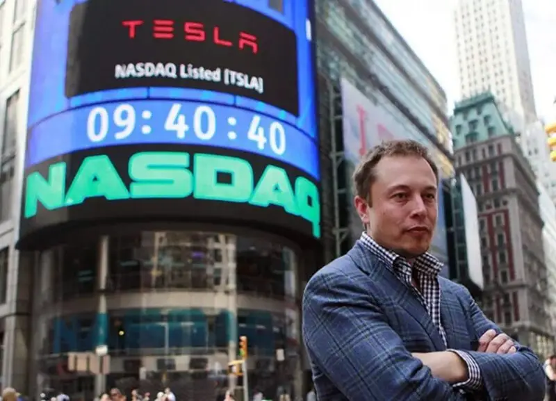 tesla elon musk stock market wall street