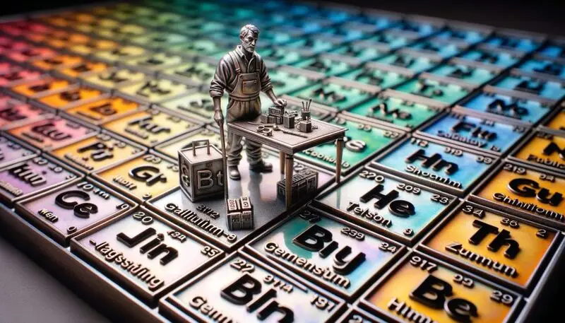 Worker on the periodic table