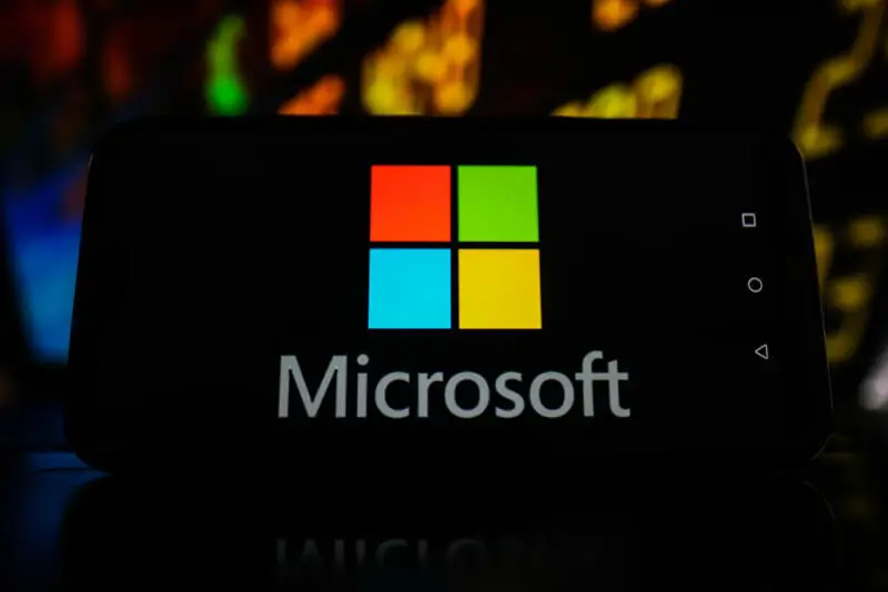 Microsoft Logo on Phone