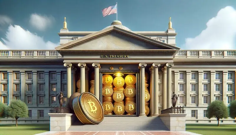 national bitcoin stockpile with US Treasury building