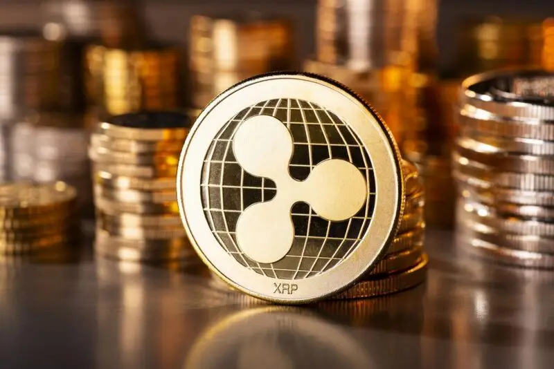 Ripple coins on table XRP