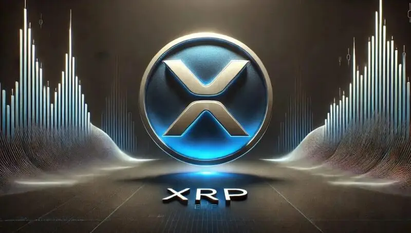 XRP logo with charts in the background