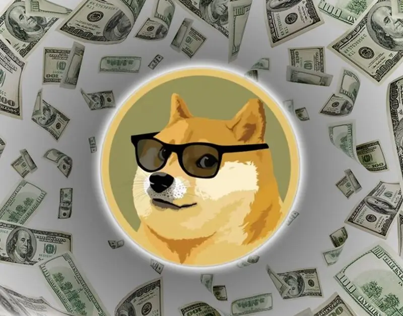 Dogecoin with glasses