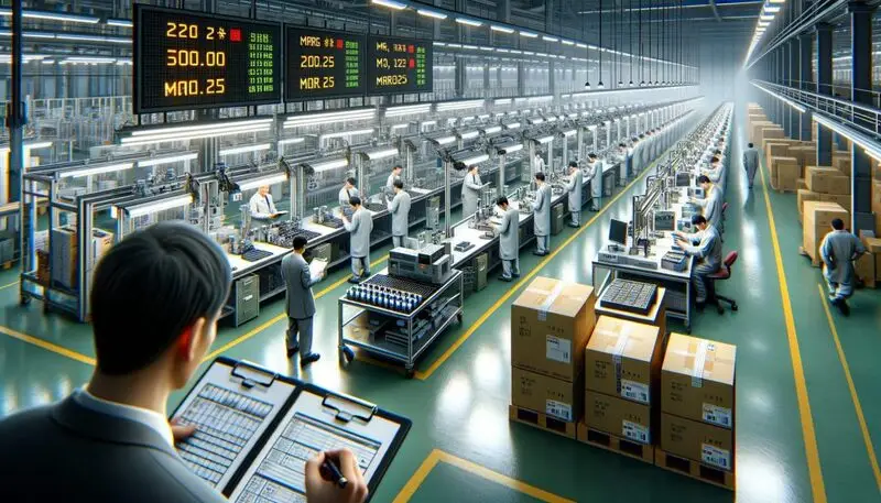 bustling Chinese electronics manufacturing