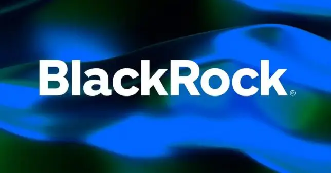 BlackRock logo on blue wavy background