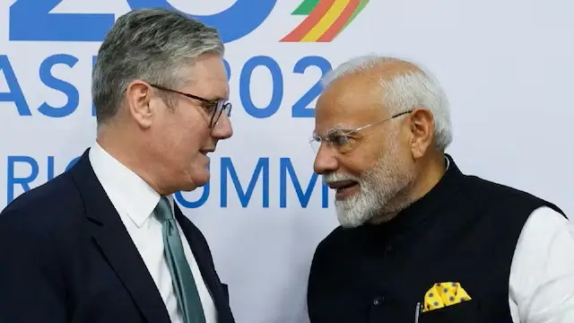 UK Prime Minister Keir Starmer and India's President Modi