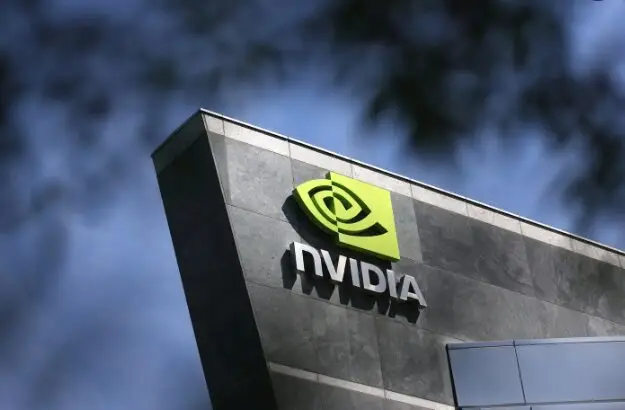 Nvidia logo on company headquarters building