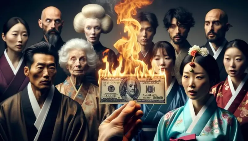US dollar burning