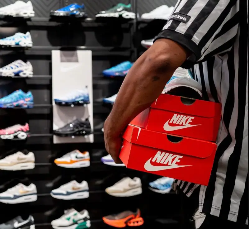 Foot Locker Nike shoe wall