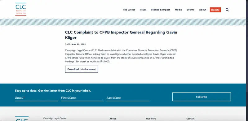 Campaign Legal Center complaint documentation