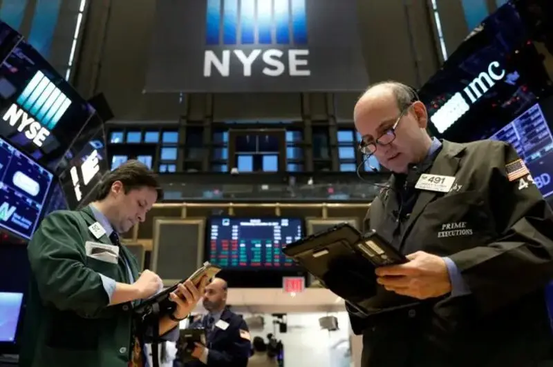 NYSE Arca trading floor with Bitcoin price displays
