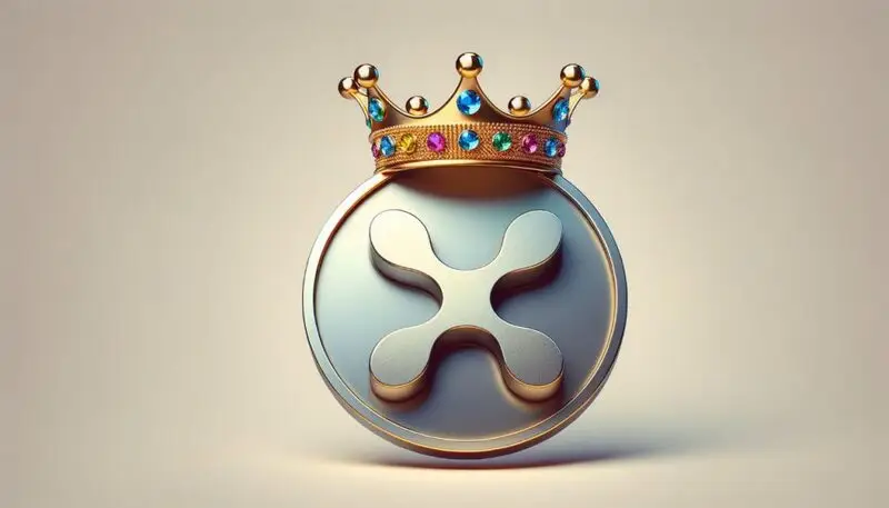 XRP CRYPTOCURRENCY LOGO WITH A CROWN