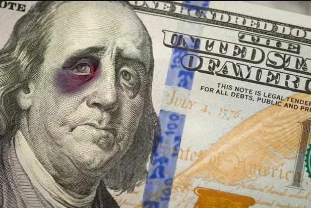 US dollar eye swollen