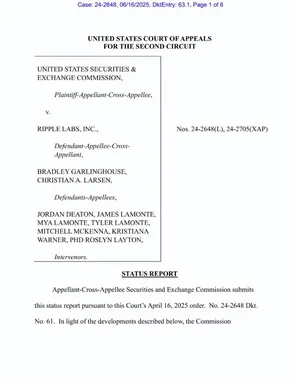 SEC Legal Filing Document XRP