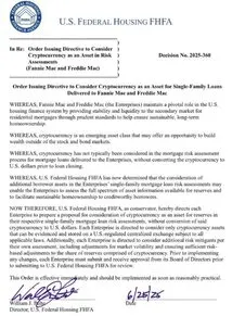 FHFA Director William J. Pulte issued the directive Wednesday