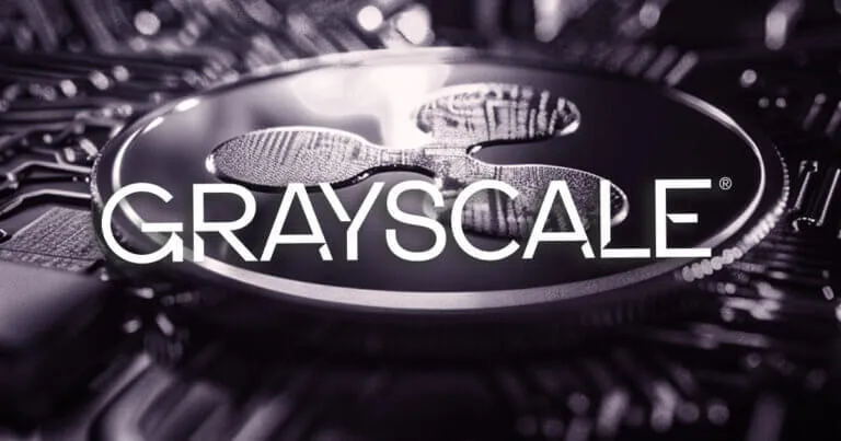 Grayscale logo on digital circuit background