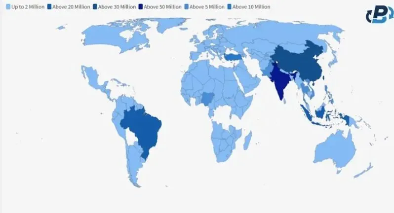 Global institutional Bitcoin adoption map