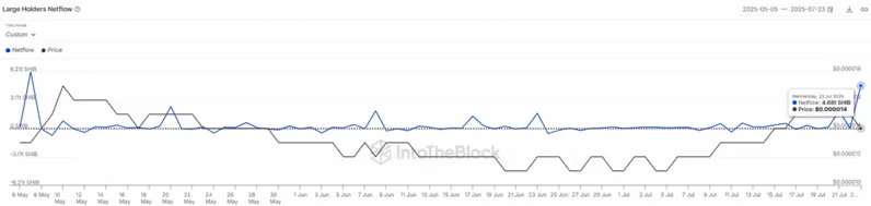 Large holders netflow showing whale accumulation