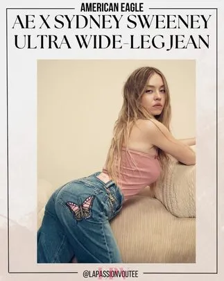 American Eagle x Sydney Sweeney Ultra Wide-Leg Jean campaign ad