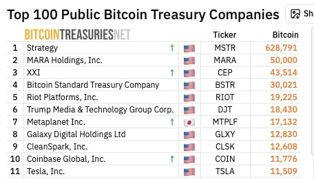 Bitcoin BTC holdings