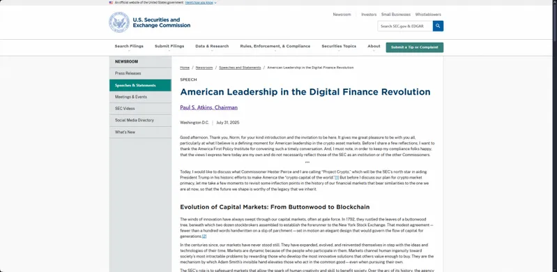 American Leadership in the Digital Finance Revolution Paul S. Atkins