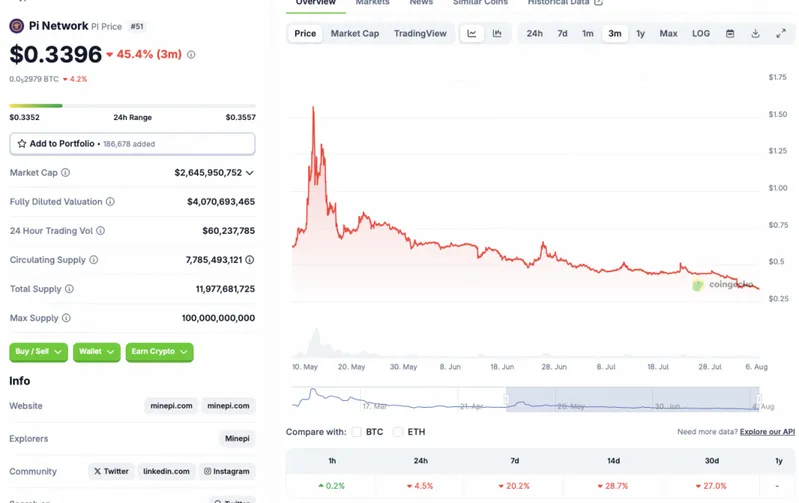 Pi Coin Losses