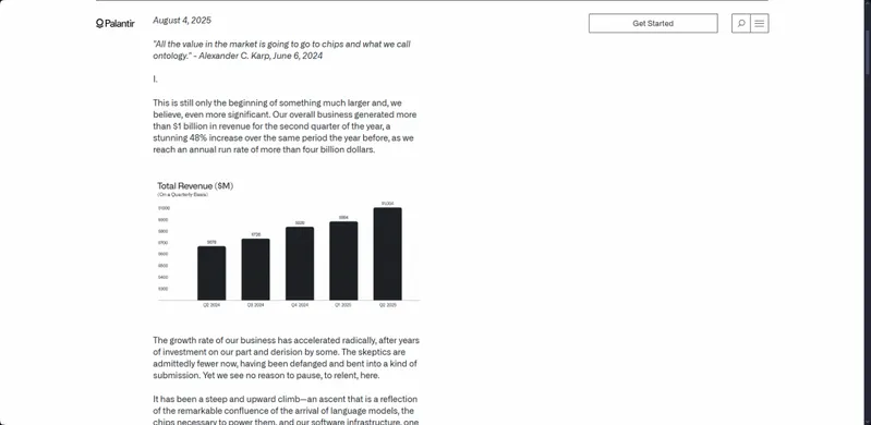 Palantir Q2 2025 revenue growth and CEO quote