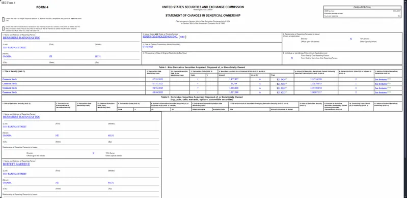 SEC Form 4 filing document showing Berkshire transactions