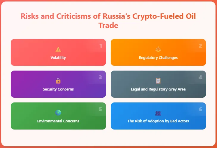 Risks and Criticisms of Russia's Crypto-Fueled Oil Trade