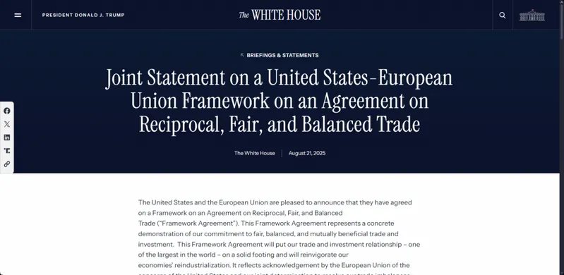 White House official joint statement framework document
