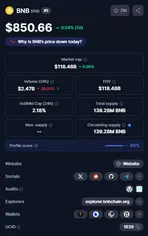 Binance Coin current data