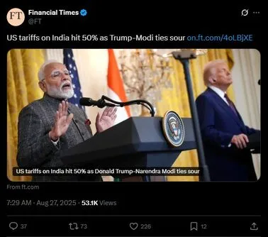 US Tariffs India 50%
