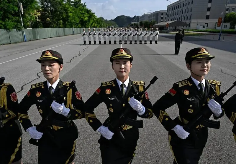 Chinese soldiers military formation