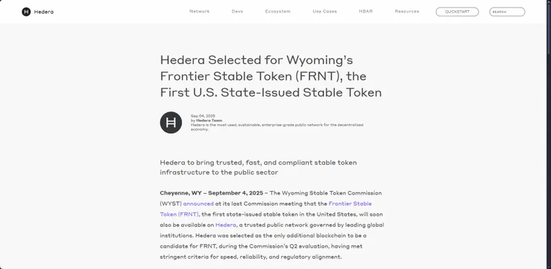 Hedera Official FRNT Announcement