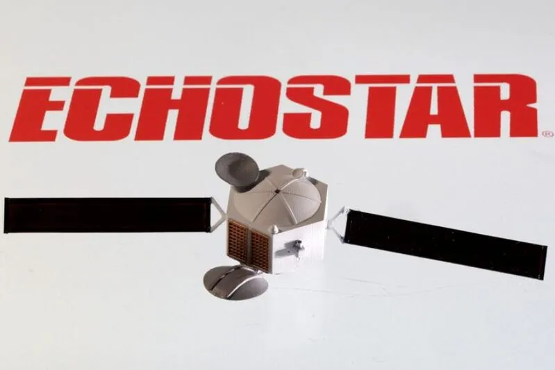 EchoStar satellite technology and branding display