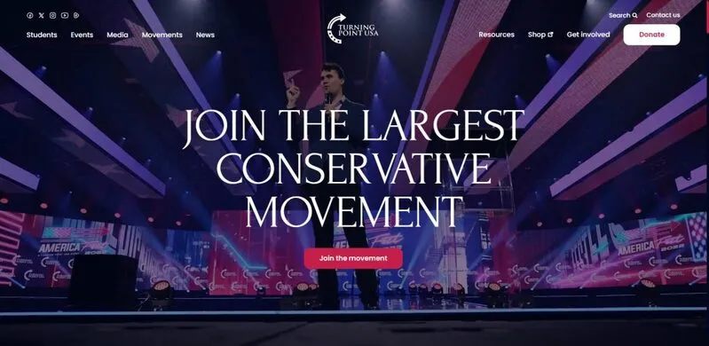 Turning Point USA website homepage