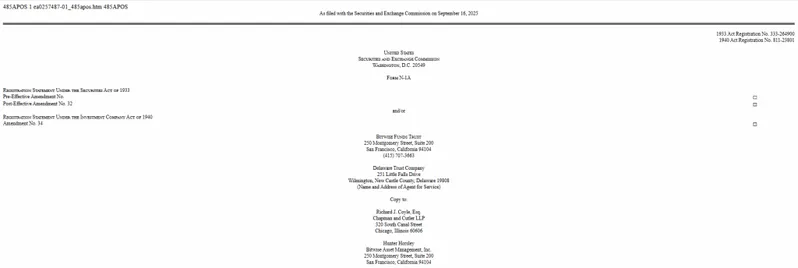 Bitwise SEC Filing Document for Stablecoin and Tokenization ETF