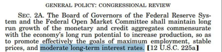  Federal Reserve policy goals document highlighting the dual mandate