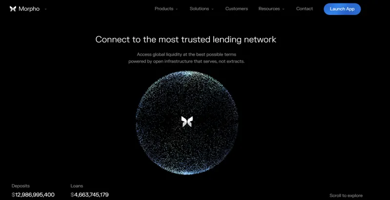 Morpho Protocol dashboard interface