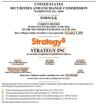 SEC Form 8-K filing document for Strategy STRE