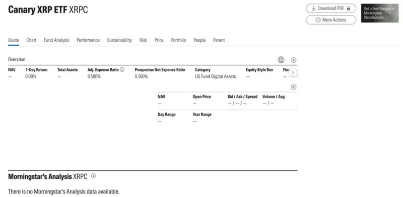 trading actually started today under the ticker XRPC