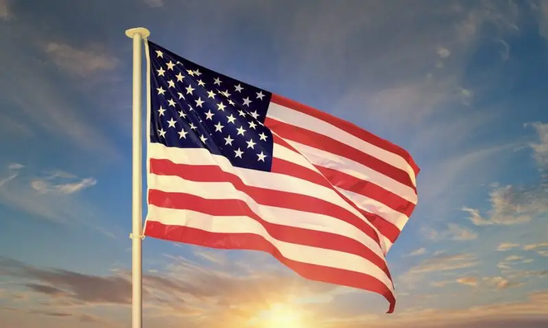 us usa american flag waving sky