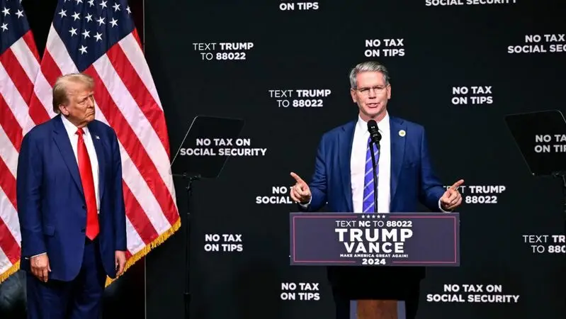 Scott Bessent with Trump on stage
