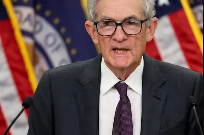 Fed Chair Jerome Powell speaking at press conference