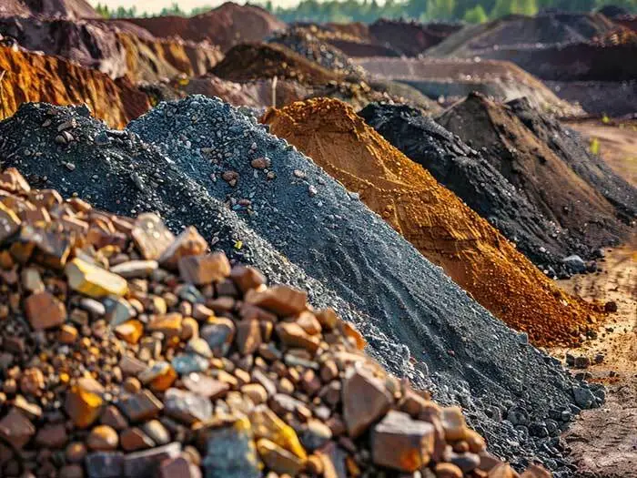 mounds of rare earth minerals