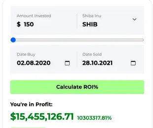 Shiba Inu ROI calculator