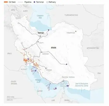 Iran's oil infrastructure map