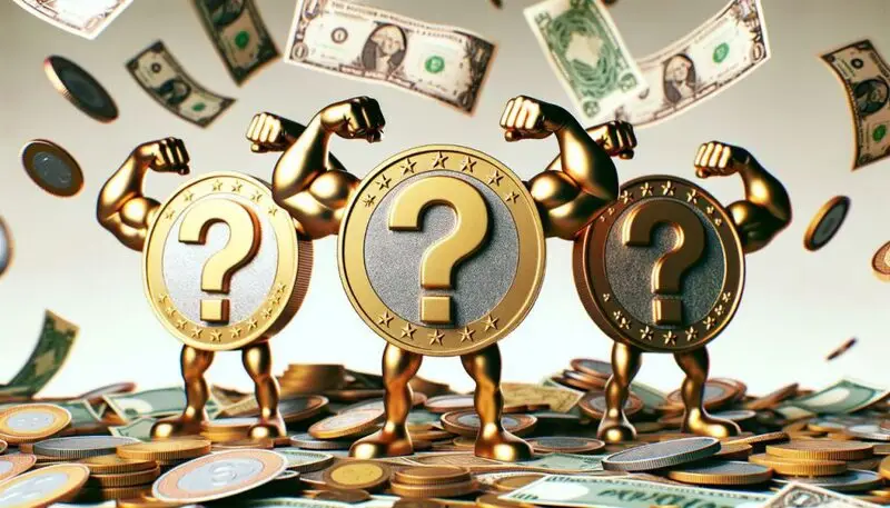 3 COINS WITH MUSCLES